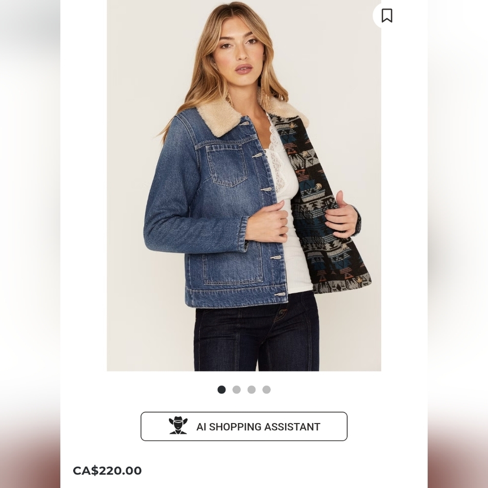 Idyllwind Reversible Sherpa Blanket Denim Jacket- Aztec/Medium Wash